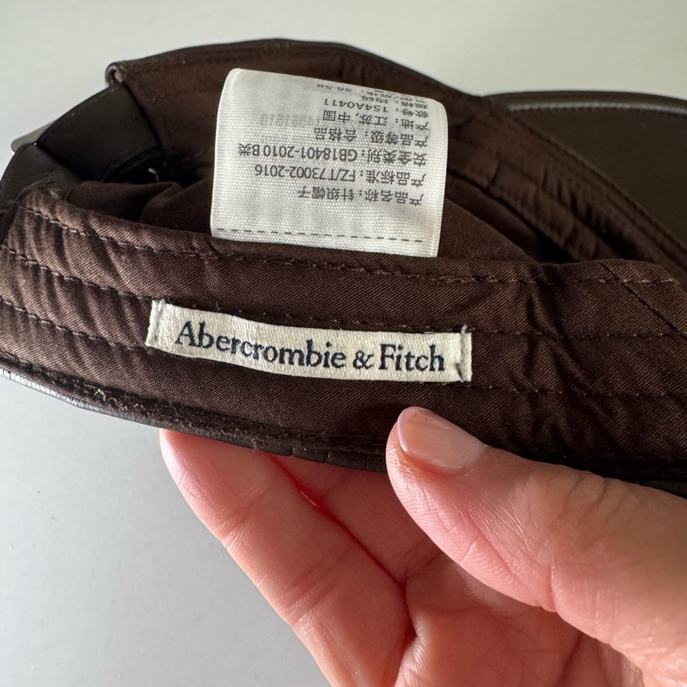 Abercrombie & Fitch Brown Faux Leather Baseball Cap, adjustable - Picture 6 of 6